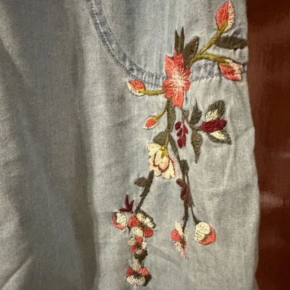 Embroidered Denim Shirt Dress - Picture 4 of 6